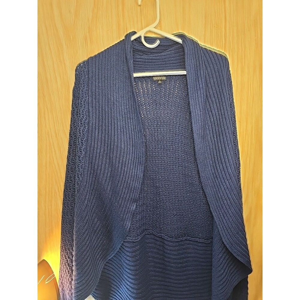 Hanna Andersson Women’s Navy BLUE  Tunic Length Cardigan LARGE